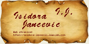 Isidora Jančević vizit kartica